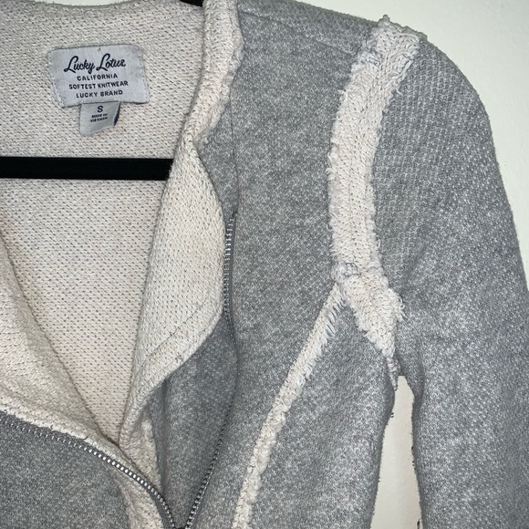 Lucky Lotus Raw Edge Sweater Moto Jacket - Picture 5 of 8